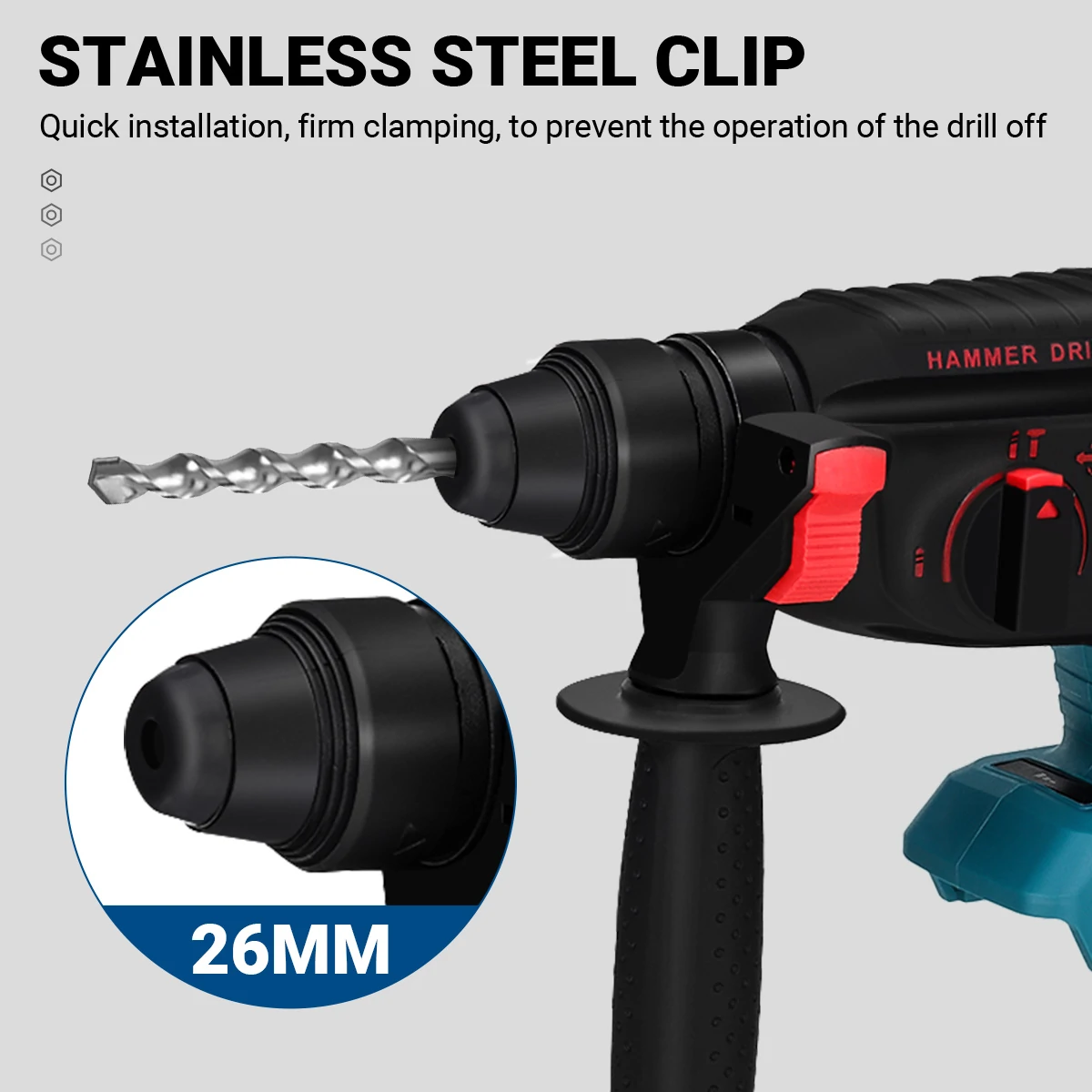 Drillpro Electric Power Tool Set 800N.M Electric Wrench Rotary Hammer 13mm Power Drill 125mm Angle Grinder For Mak 18V