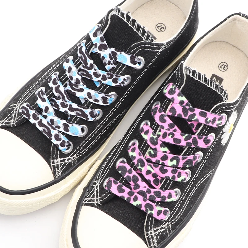 Flat Leopard Print Shoelace Classic Animal Patten Shoelaces for