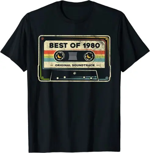

NEW Retro Best 1980 Mixtape Vintage 44th Birthday Cassette T-Shirt - MADE IN USA