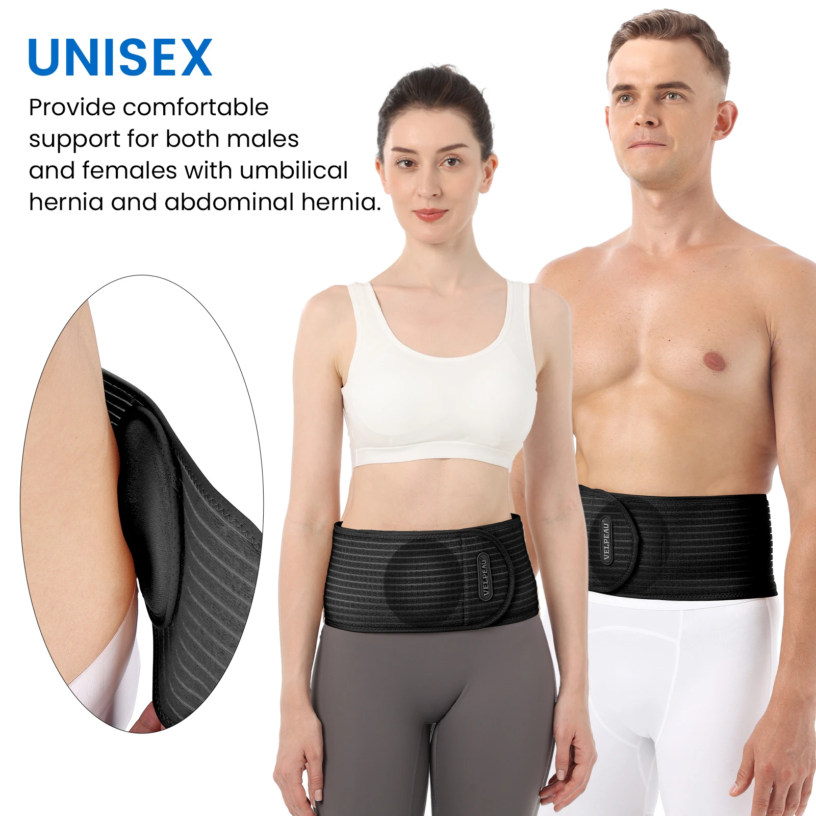 VELPEAU Ceinture pour hernie ombilicale pour hernie incisionnelle