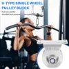 1Pack U-Type Stainless Steel Pulley Block Mute Bearings Groove Sliding Roller Track Wheel 5