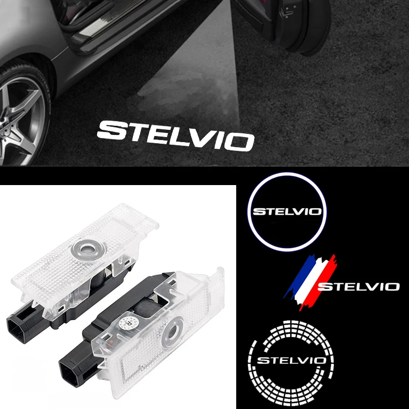Autodeur Logo Licht Projector voor Alfa Romeo Stelvio, Welcome Light HD Car Door Lights Logo Projector, Projector Light Welcome Instapverlichting Accessoires,3PCS