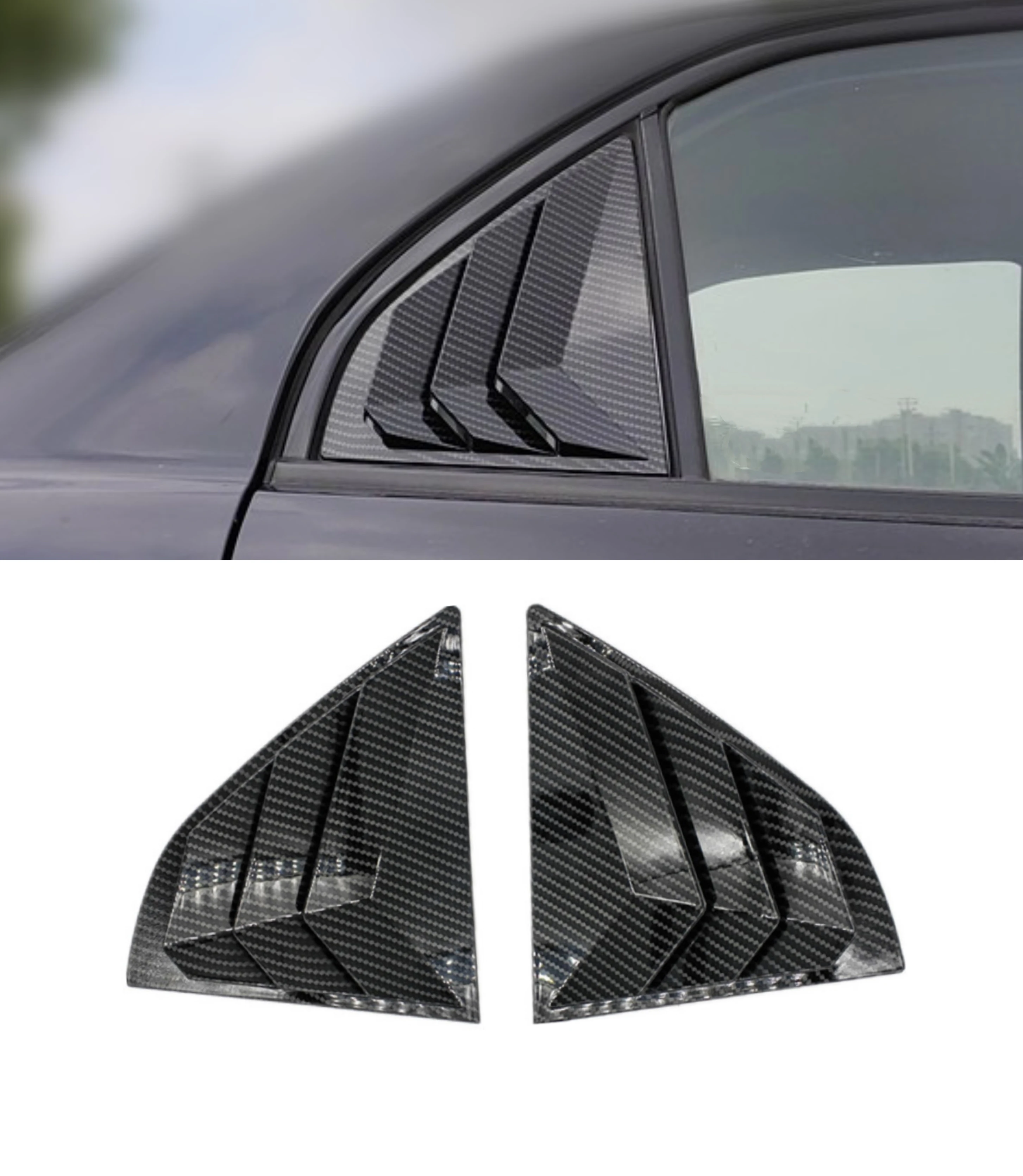 RearWindowSideVentShutterLouverCoverTrimForMitsubishiLancer