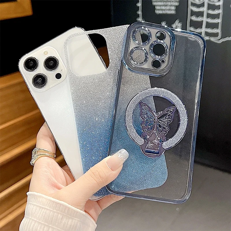 Realme Plating Butterfly Holder Silicone Phone Case