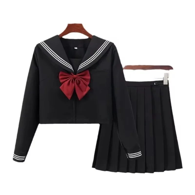 Japanese School Uniforms Girls Costume Sailor Blouse Pleated Skirt