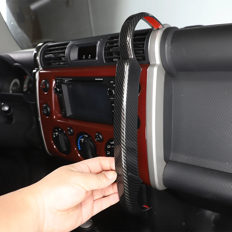 

Абс углеродное волокно Автомобильный Центральный контроллер навигация Боковая крышка отделка Наклейка Автомобильные аксессуары для Toyota FJ Cruiser 2007-2021