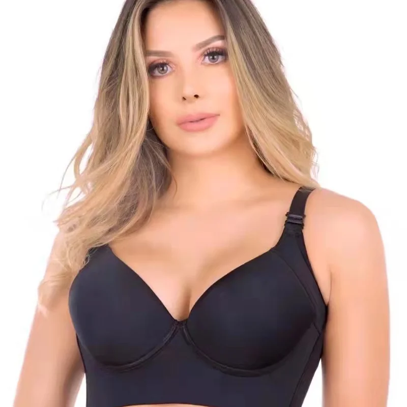 Plus Size Push Up Bras Women Deep Cup Bra Hide Back Fat Underwear Shaper Incorporated Full Back