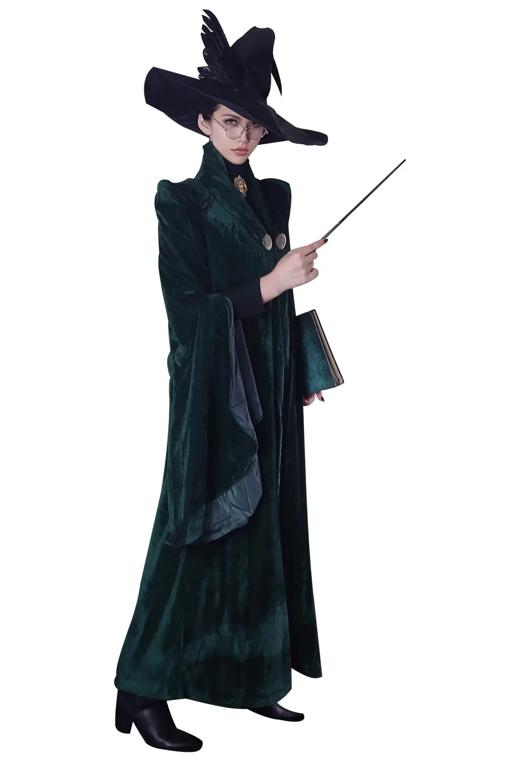 In Stock) High Quality Professor Minerva McGonagall Cosplay Costume Green  Dress Cape Velvet Cloak Halloween Carnival Costume - AliExpress, image size:1001x1500
