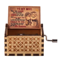 Wooden Hand-cranked Musical Box Best Gift Carving Music Box To My Wife Theme Mini Musical Box Home Decoration for Thanksgiving 1