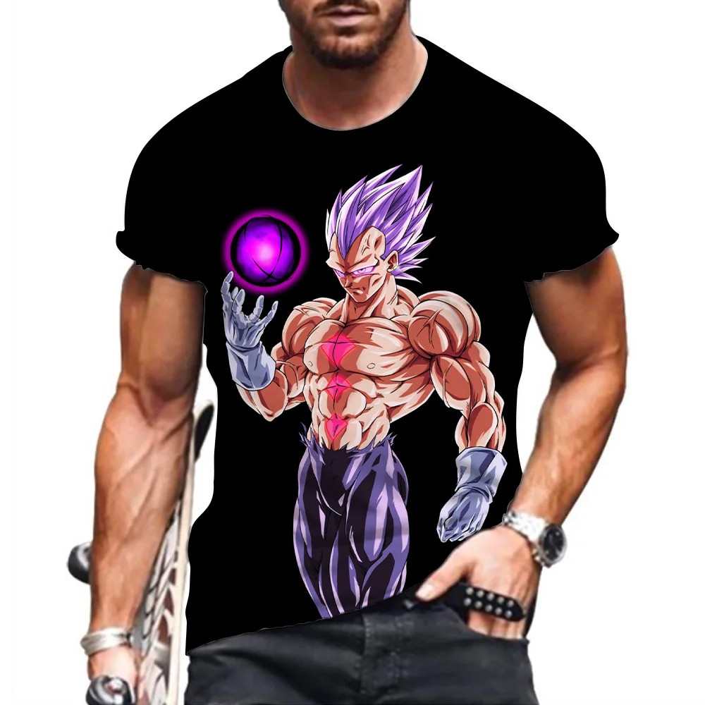 Dragon Ball Z T-shirt Short Men Sleeve Tee Y2k Goku Vegeta Trend Tops Men\'s Streetwear 2024 Super Saiya Oversized Anime Clothing
