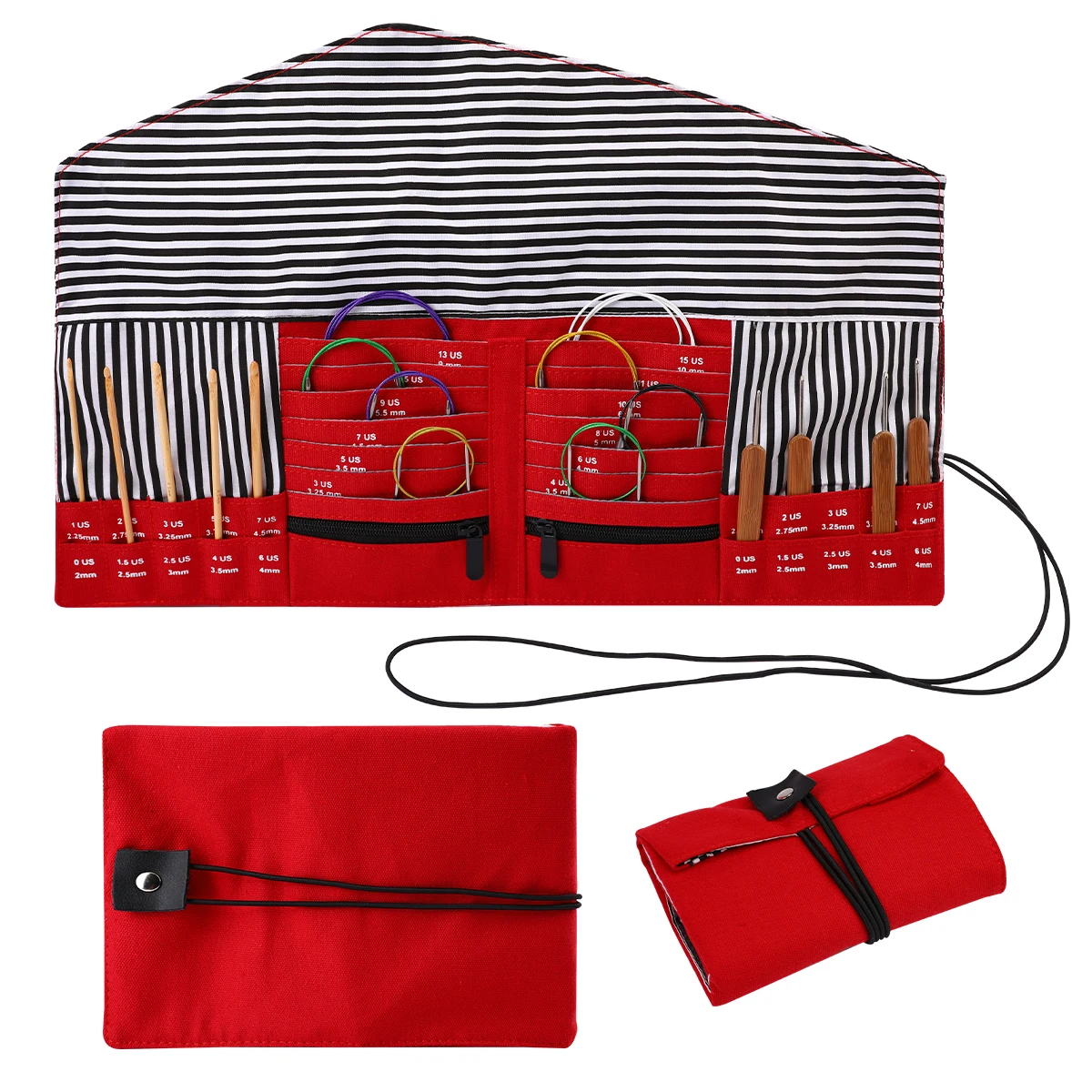 Empty Knitting Needles Storage Bag Waterproof Crochet Hooks Organizer Foldable Storage Bags For Sewing Tools Accessories
