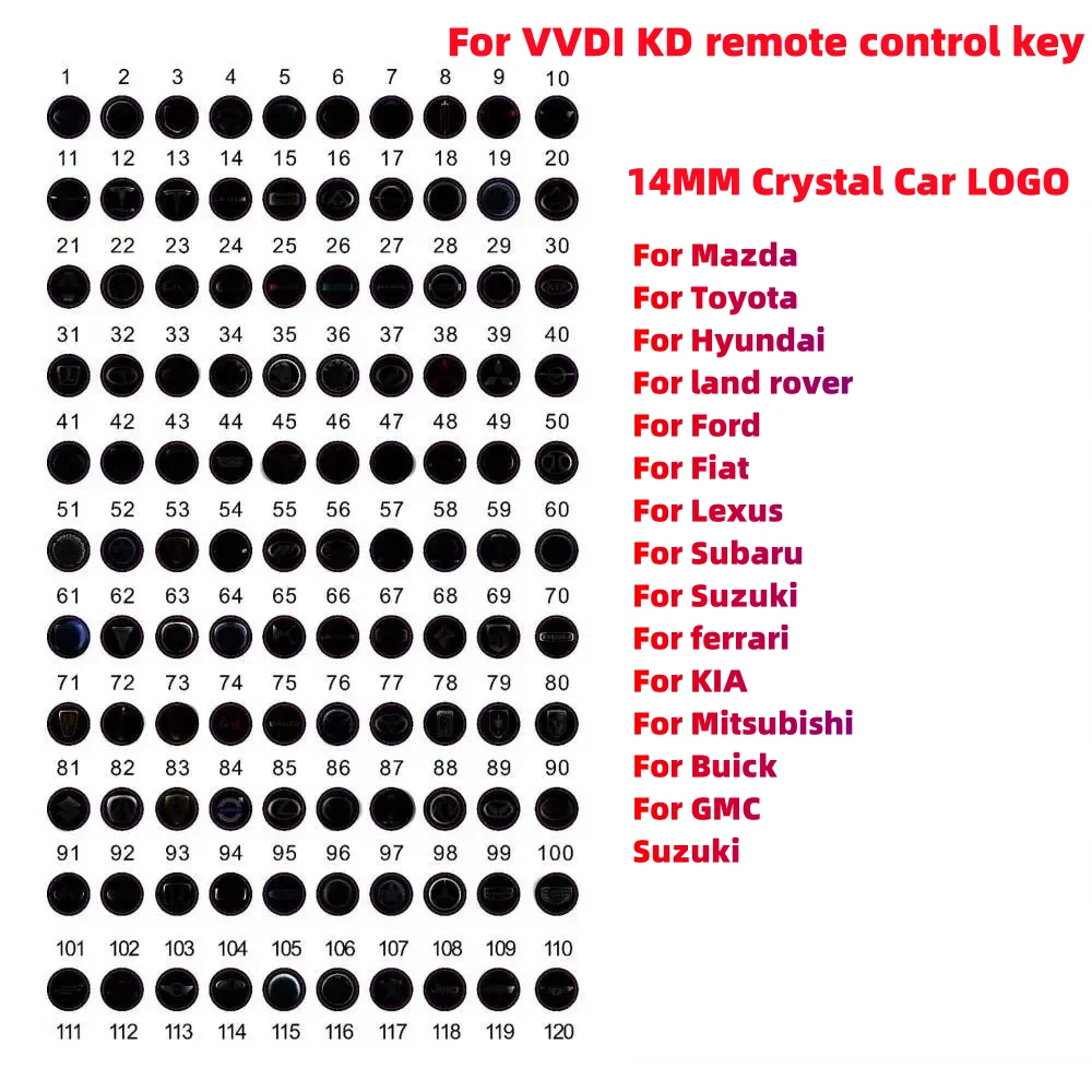 50Pcs/Lot 14MM Car Key Epoxy Sticker badges for VVDI KD Remote Key Toyota Honda KIA Volkswagen NISSAN