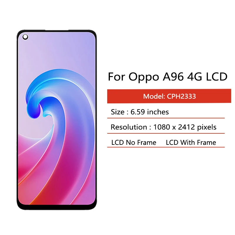 Écran Tactile LCD IPS + Châssis Complet Pour Oppo A96 4G (PFUM10) - Rechange Neuve