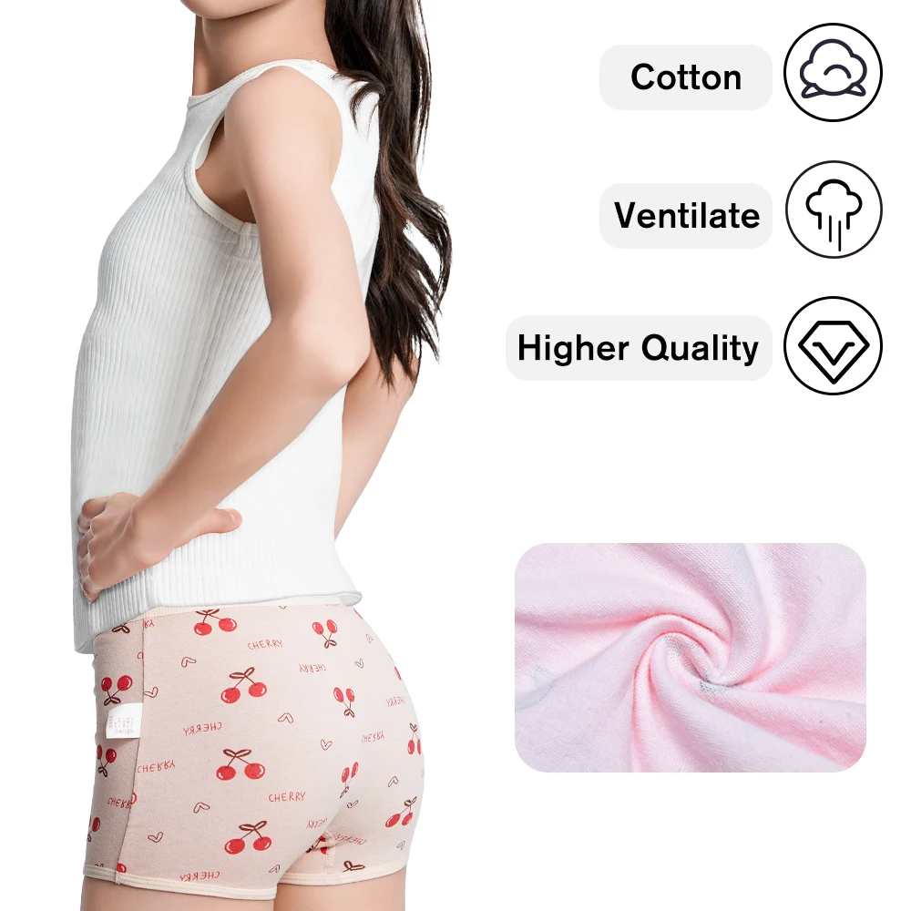 Girls Panties 4Pcs/lot Kids Cotton Underwear Children's Briefs Cherry Cartoon Short Floral Cute Pants Baby Dots Underpants 2-12Y