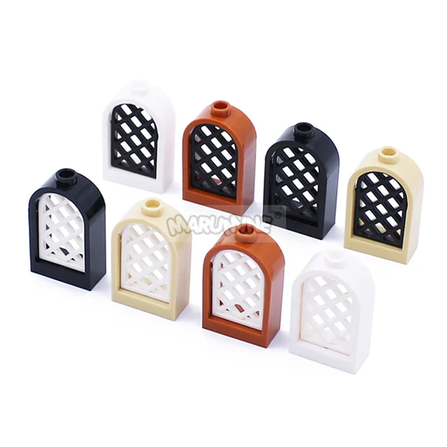 Marumine 30044 Window 1x2x2 2/3 With Rounded Top Pane Lattice 30046 10PCS MOC Bricks Parts Building Blocks Assembles Particles 3