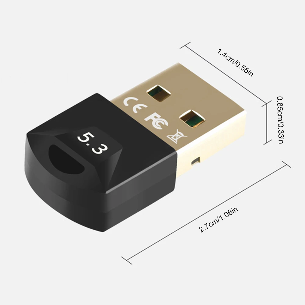 무선 USB 어댑터 동글 플러그 앤 플레이 오디오 수신기 송신기 데스크탑 PC 무선 마우스용 블루투스 호환 5.3