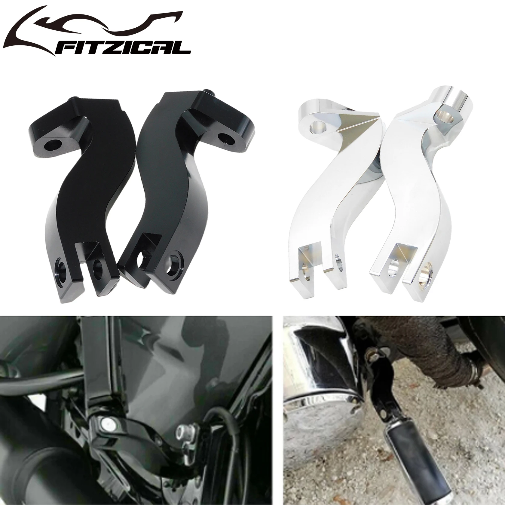 2xMotorcyclePassengerRearFootPegMountKitsForHarleyTouringElectraStreetGlideRoad