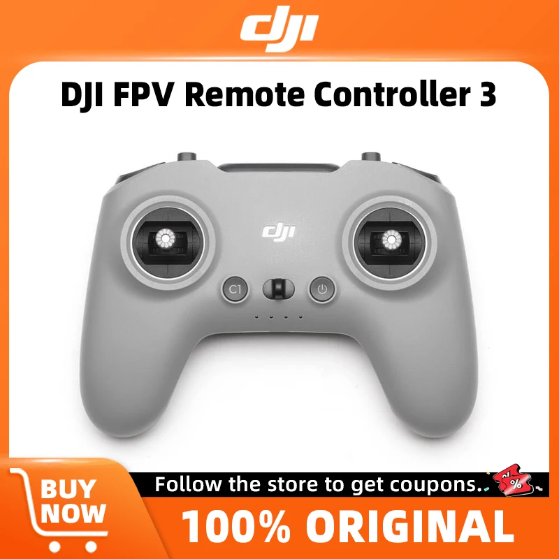 Télécommande DJI FPV 3 pour drone FPV avec manettes et antennes, idéale pour commande manuelle et simulation.