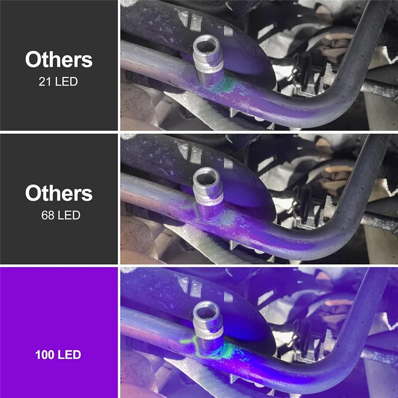 에어컨 누출 감지 감지기 100 LED UV 염료 자동차 AC 전문 자동차 도구
