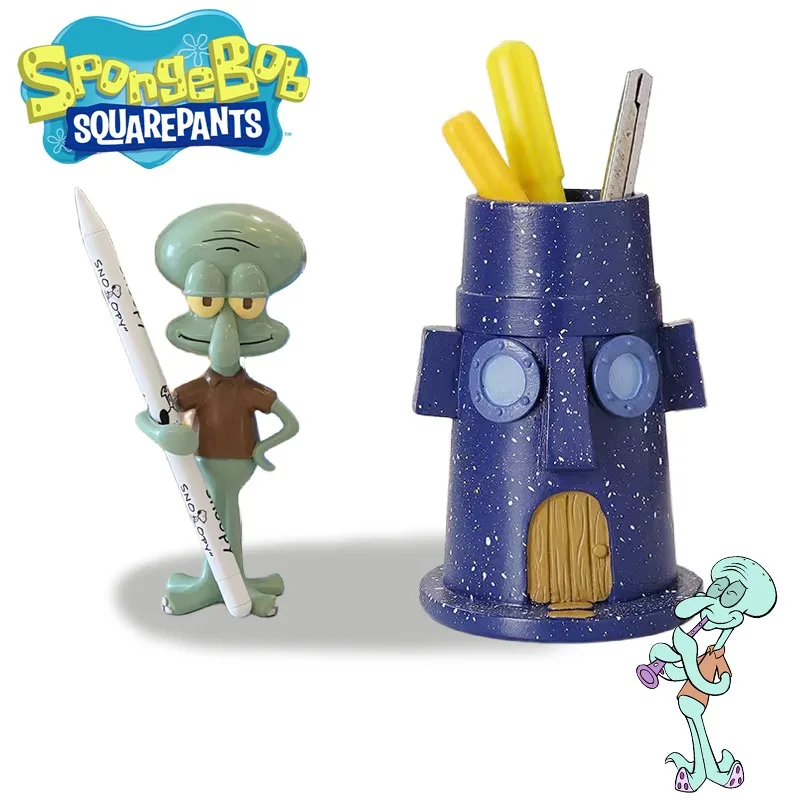 Spongebob Squidward Portapenne Creatività Figura Organizzatore Cosmetico Ornamenti Anime Squidward Tentacles Decorazioni Desktop Regalo