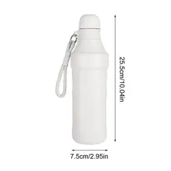 Portable 500ml Vacuum Insulated Water Bottle with Strap & Leak - Proof Lid - Keeps Drinks Hot/Cold for 24 Hours, Perfect for Outdoor Adventures (White)