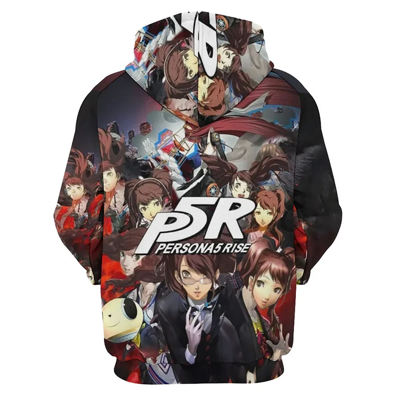 

Women Harajuku Fashion Men Clothing 3D Game P5R Sakamoto Printed Hoodies Persona 5 Joker P5S Graphic Hoodie Y2k Pullover