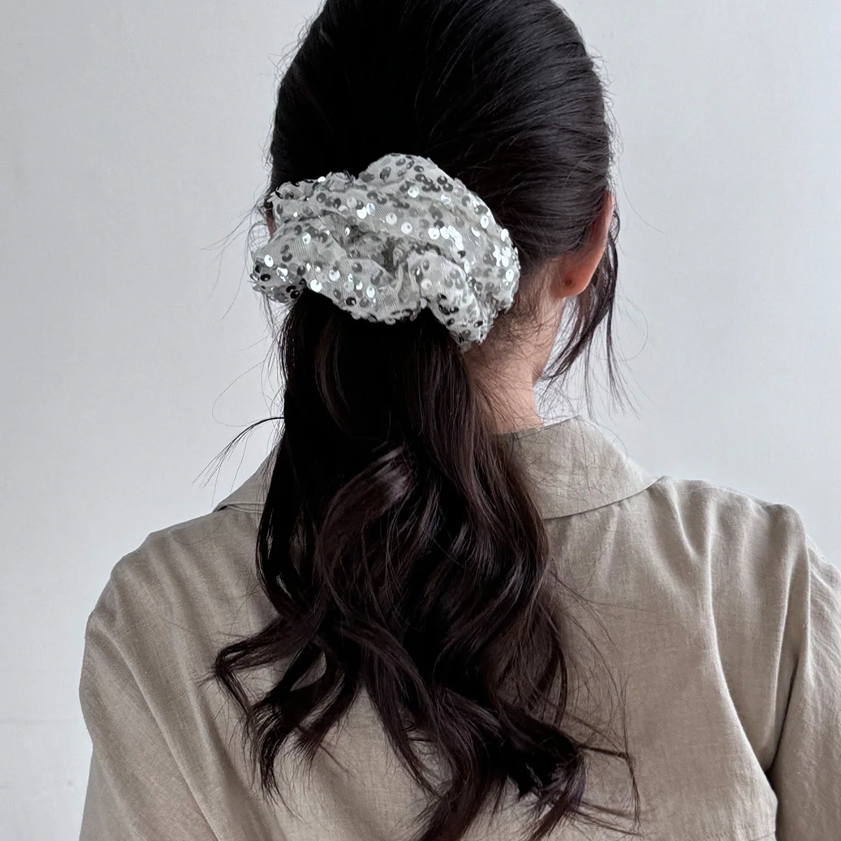 Elegant Velvet Glitter Hair Scrunchies - Versatile Fashion Accessories