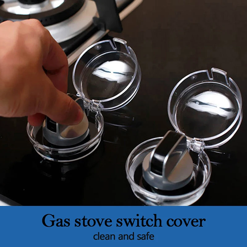 Gas Stove Control Knobs 2/4/8 Pcs Gas Stove Oven Knob Cover Padlock Lid Lock Protector Baby Kitchen Safety Children Protection Switch