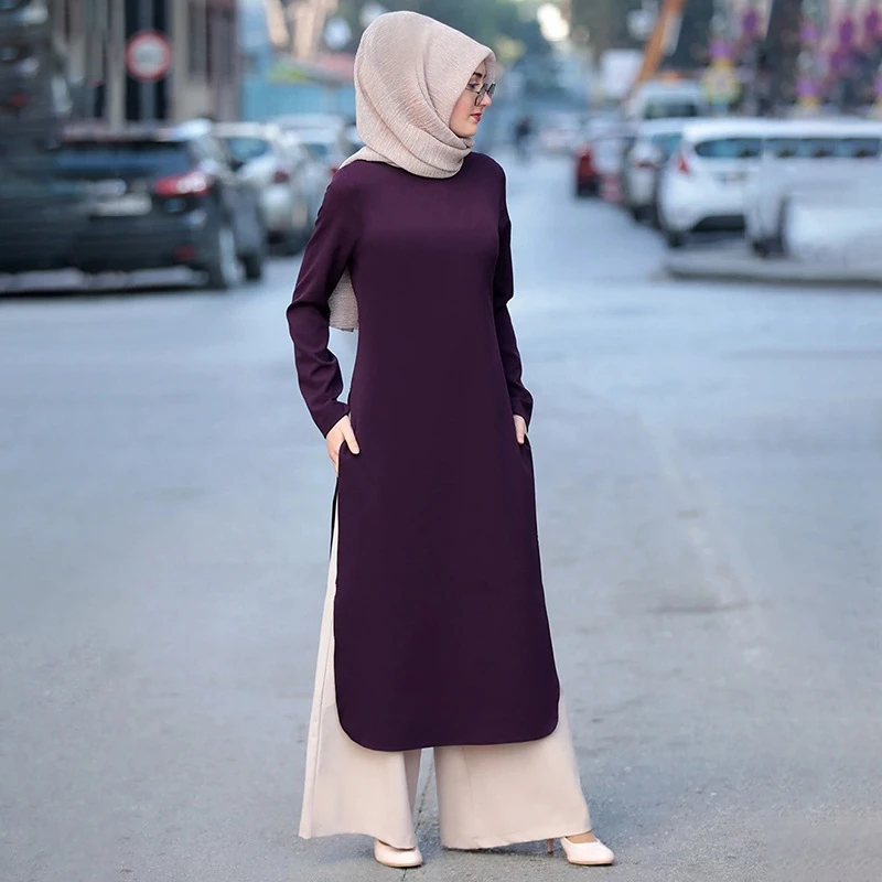 Ropa de mujer musulmana Abaya larga, ropa musulmana de Medio, vestidos de noche Hui de moda, conjunto de dos piezas| | AliExpress