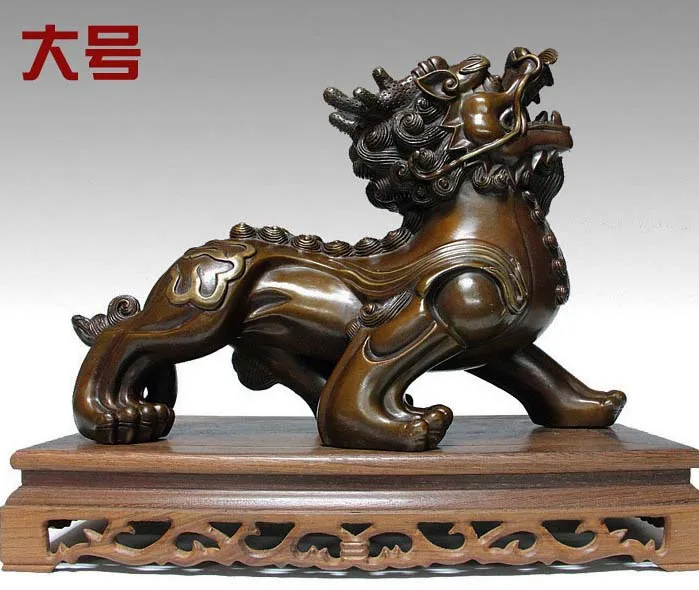 

TOP ART # office home store Money drawing divine animal Mascot # efficacious avoiding evils Talisman Pi Xiu bronze statue