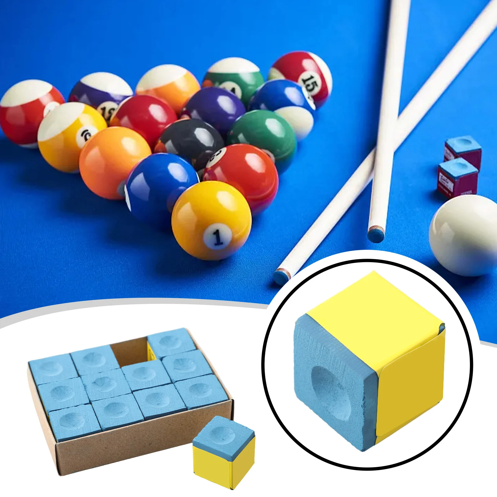 

12pcs Cubes Chalk CubesTable Billiards Stick Bulk Supplies 23x23x22.6mm For Pool Billiards Snooker Cue Racks Accessories