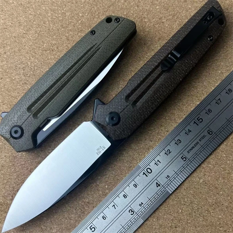 Newest Sitivien ST152 Real K110 Blade Folding Knife Micarta Handle Flipper Outdoor EDC Pocket Camping Hunting Military Knife 2