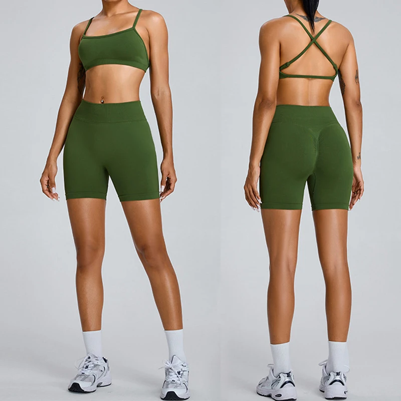 

Women Sportswear Yoga Set Seamless Gym Shorts Sport Bras Bra ssiere Workout Tops for Women Yoga Clothes Fitness Leggings Gym Set