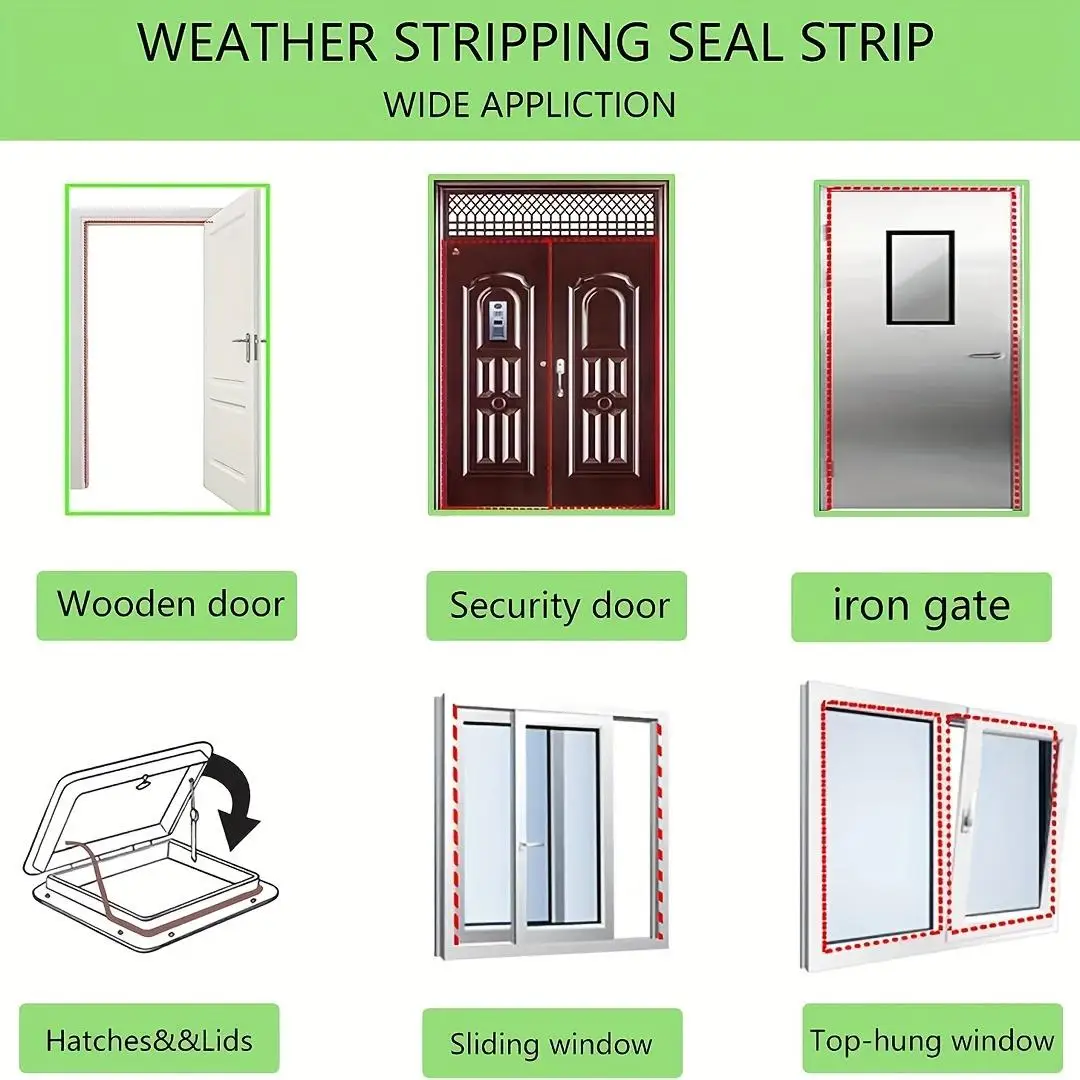 Durable Waterproof Self-Adhesive Rubber Weather Stripping Seal Strip