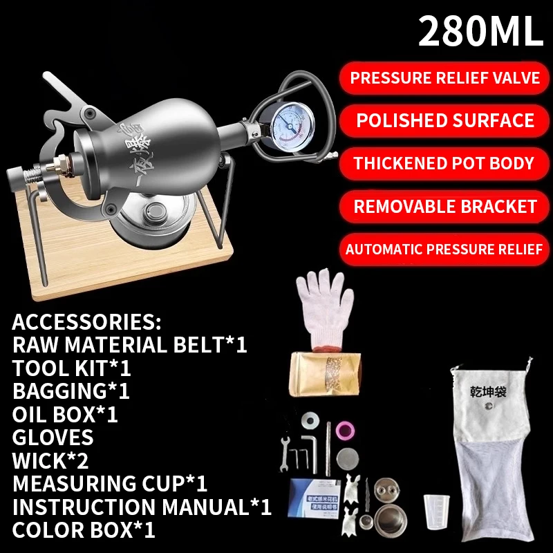 Hand Popcorn Machine Open Firing Popcorn Puffing Machine Stainless Steel Mini Popper Small Manual Maker Open Firing