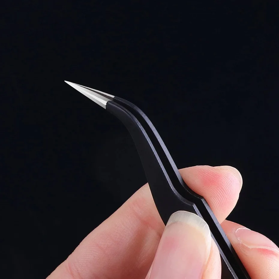 Precision Tweezer ESD Anti-Static Stainless Steel Tweezers Repair Tools for Electronics Repair Soldering Craft 1pcs