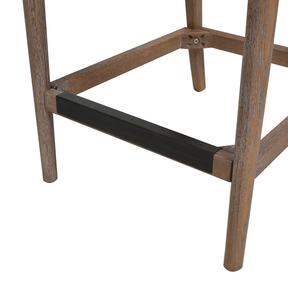 Panama 26.5" Curved Back Cane Rattan Counter Stool, Set of 2, Ivory White Boucle 6