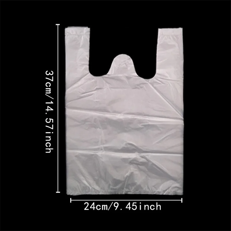 Plastic Bags 100Pcs Transparent Shopping Bag Supermarket Plastic Bags With Handle Food Packaging