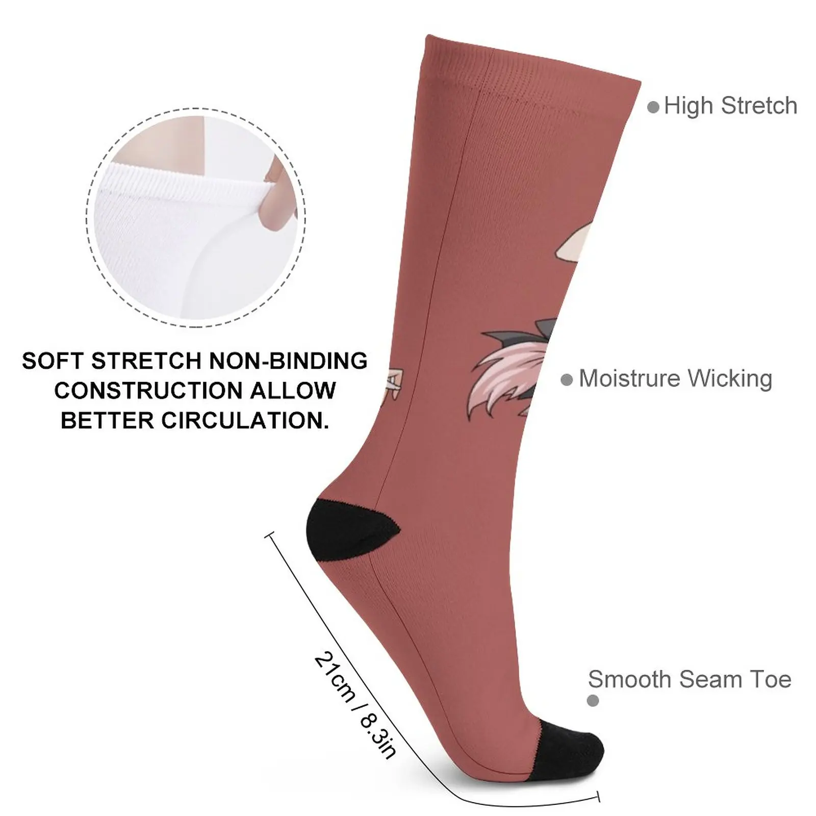 Astolfo - School Uniform Socks Men's soccer sock moving stockings Antiskid soccer socks
