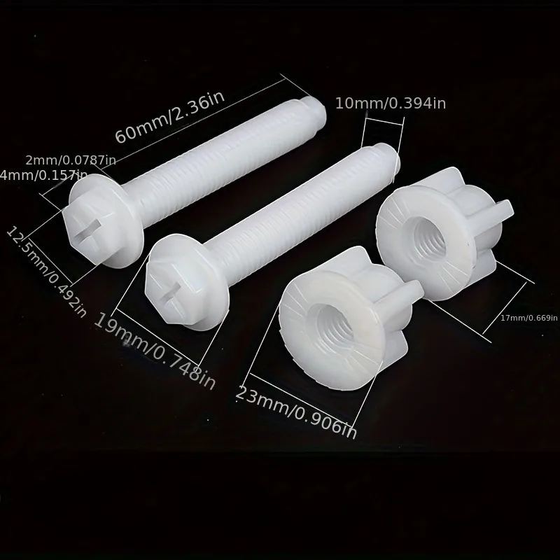 2pcs Durable Bolt Screws for Top Mount Toilet Seat Installation - Easy To Install, Corrosion-Resistant, and Long-Lasting