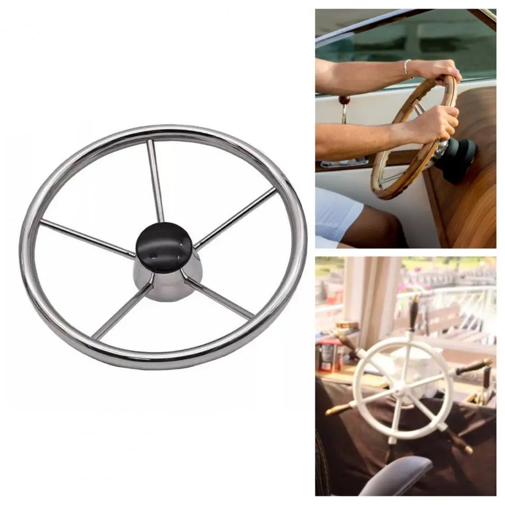 

Sports Steering Wheel Accessories Marine Steering Wheel Antioxidant Stainless Steel 5 Spoke Steering Wheel for Ship