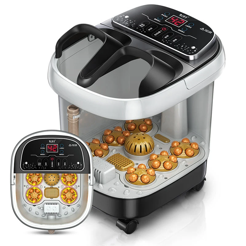 เครื่องแช่เท้าไฟฟ้าอุณหภูมิคงที่แบบถังลึก พร้อมระบบนวดอัตโนมัติและฟังก์ชั่นซาวน่า 220V 1