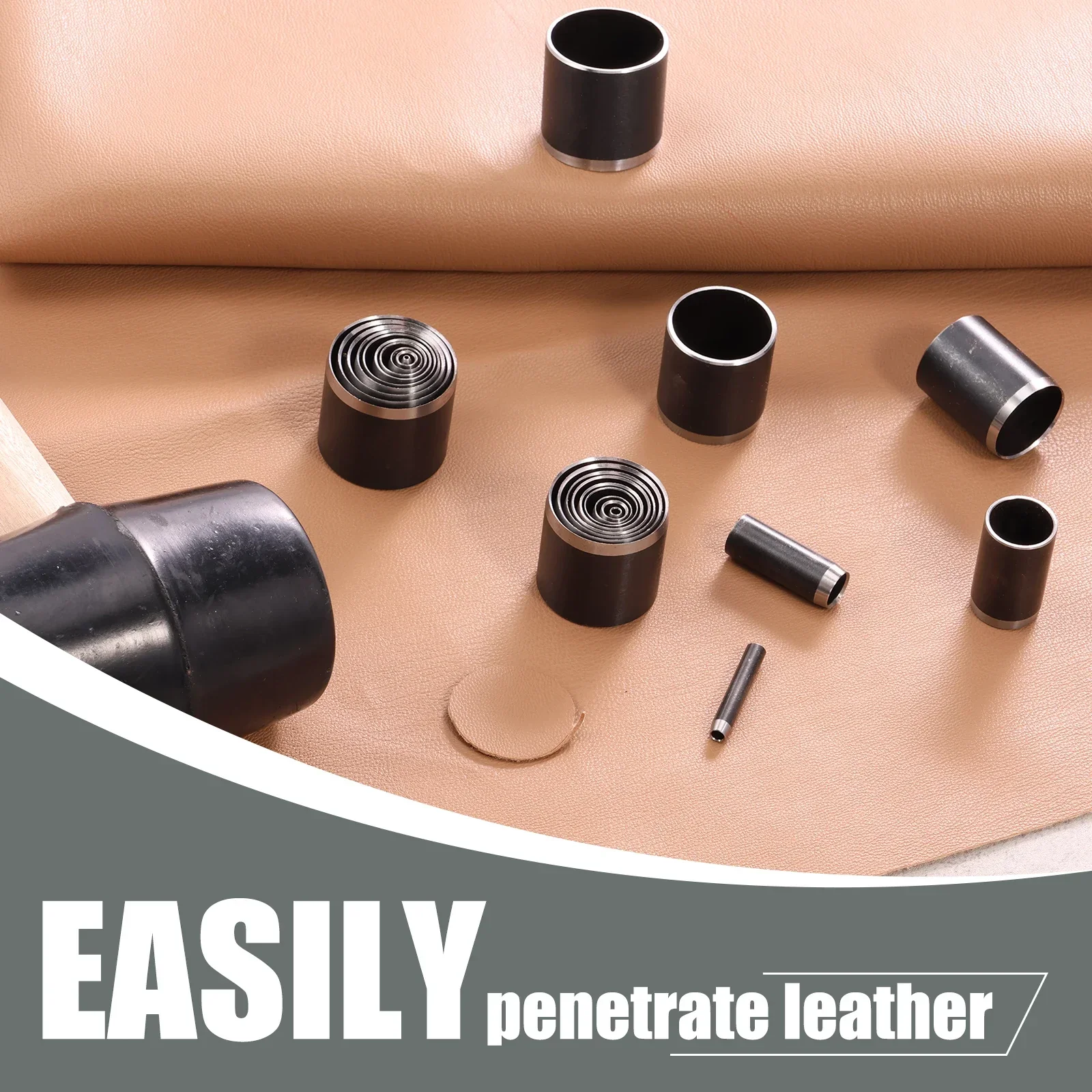 25Pcs Leather Hole Punch Circle Cutter Tool Set Punching Die Set 1-22mm Hole Puncher Leather Punch Tool for Handmade DIY Craft