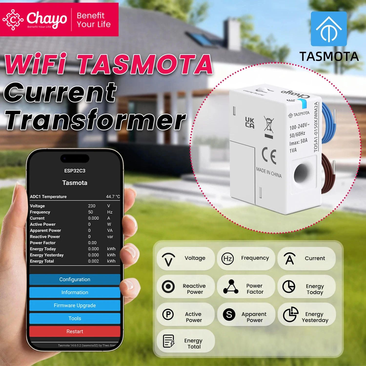 Chayo Smart Energy Meter with Adjustable Real-Time Monitoring and Advanced Features