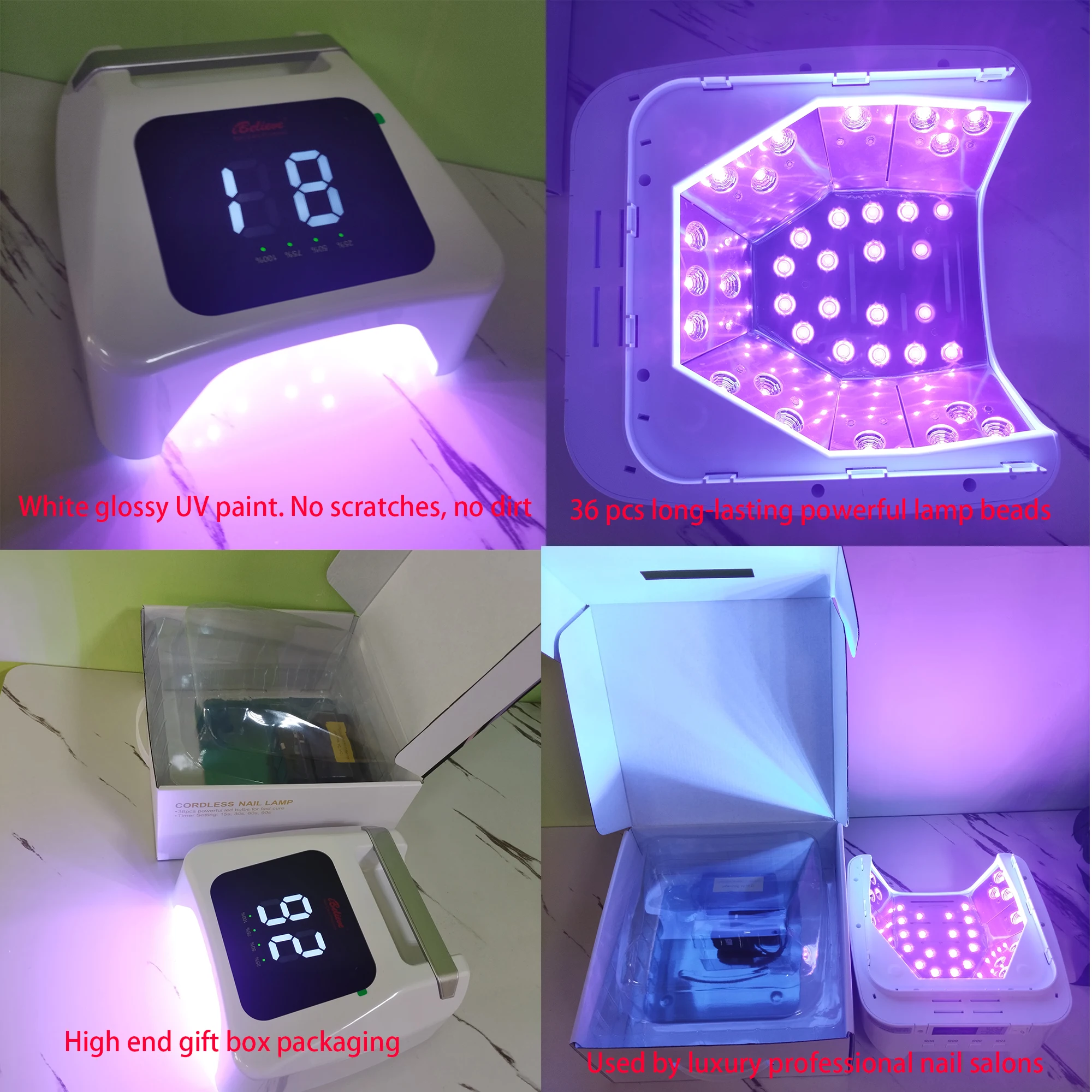 POP IBELIEVE Nail Dryer 2.5KG Professional LED light High End Salon Manicure Lamp 6