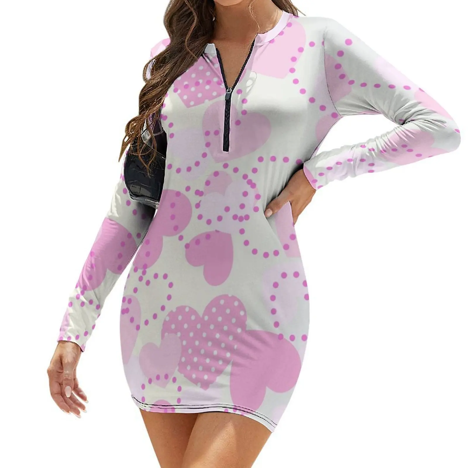

Beautiful valentine pattern background Long-Sleeve Bodycon Dress summer dresses ceremony dresses