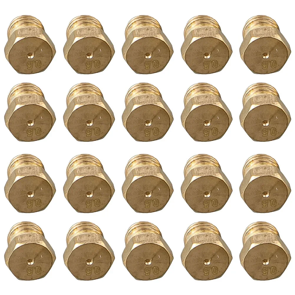 20pcs Copper Burner Nozzle 0.5mm Propane Burner Orifice Kit For LPG Nozzle Replacement Parts