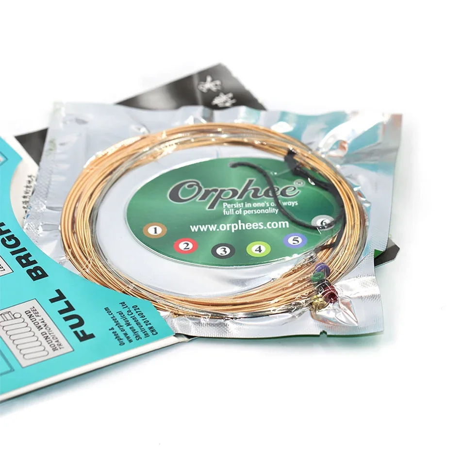 Orphee QA Series Medium Super Light Extra Light Acoustic Guitar Strings 85/15 Bronze Color End-Ball acoustic guitar strings