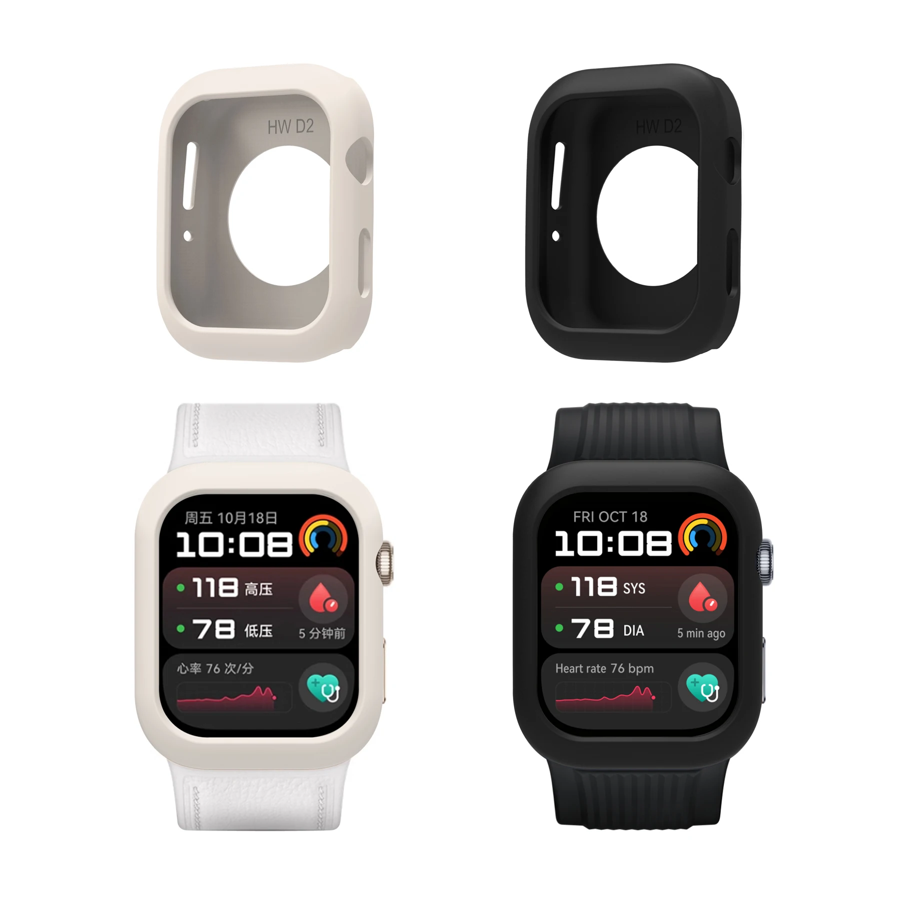 Soft Silicone Case Cover for Smartwatch - Shockproof Protector Shell with Hollow Design