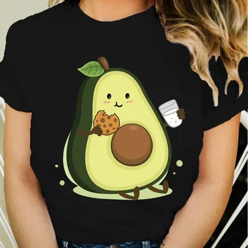 Beautiful Avocado T-shirt Women's Tops Summer Loose Cartoon Aesthetic Casual T-shirt Retro Harajuku T-shirt Ladies Street Wear 1